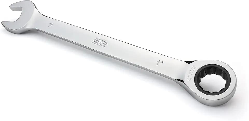 Jaeger 1 Inch Combo Ratchet Wrench, 89-Tooth, Chrome Vanadium, SAE