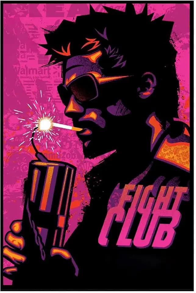 Fight Club Movie Poster Family Film Decorative Painting Wall Art Canvas Posters Gifts 12x18 inch No Frame