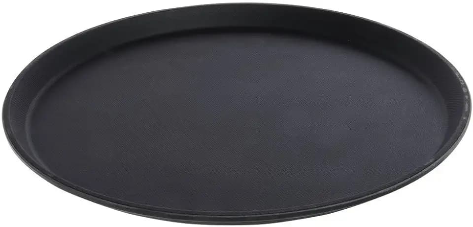 Cambro 1400TL110 Black Non-Skid Round 14" Treadlite Tray