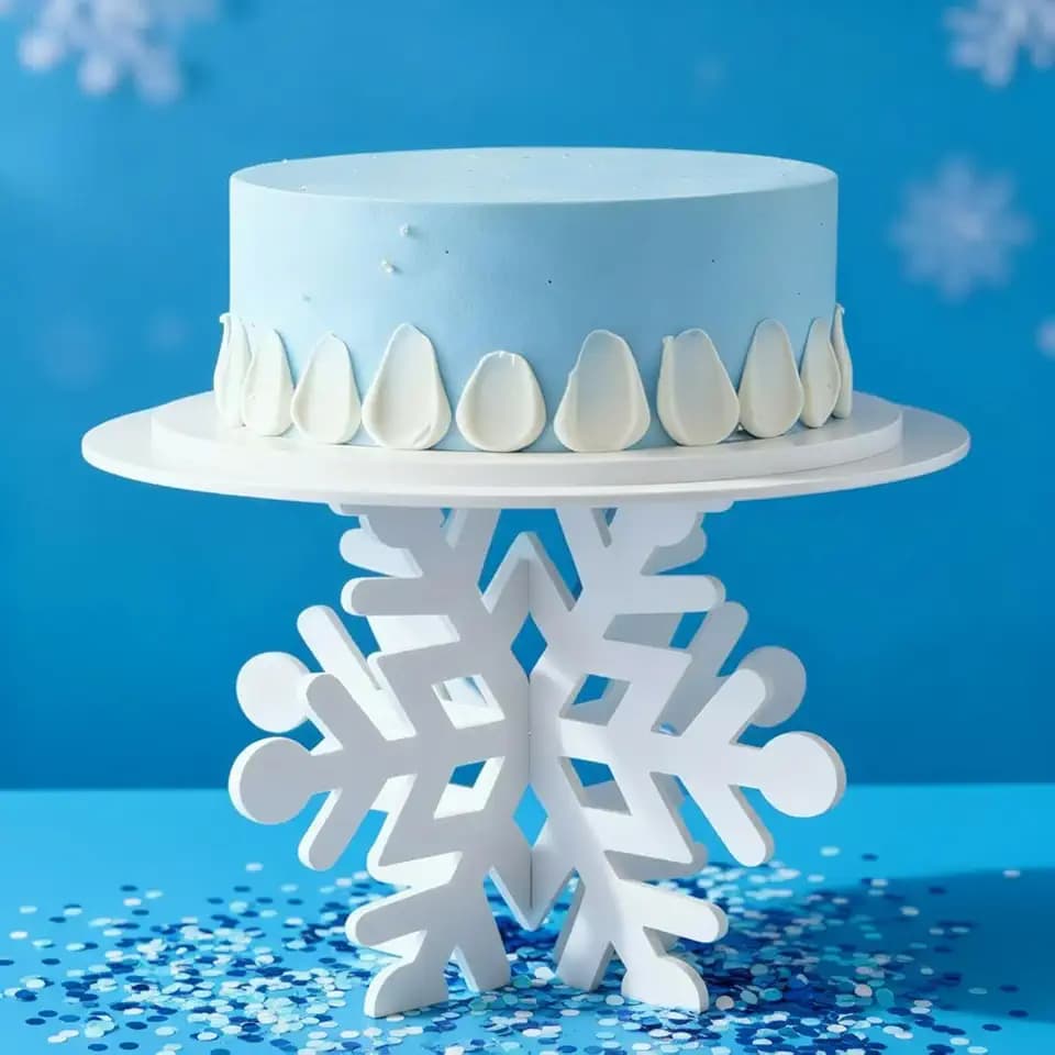 Lallisa 12" Snowflake Frozen Cake Stand Frozen Birthday Party Decorations