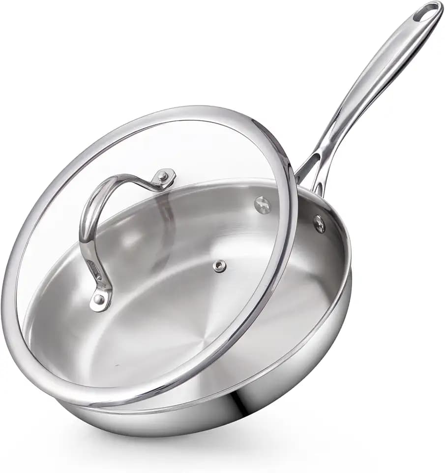 Cooks Standard Multi-Ply Clad Stainless Steel 8-Inch Frying Pan with Lid