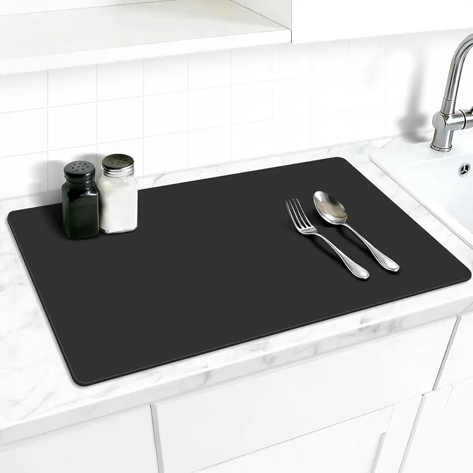 AECHY Silicone Mat for Kitchen Counter, 27.5" x 16.5" x 0.08", Black