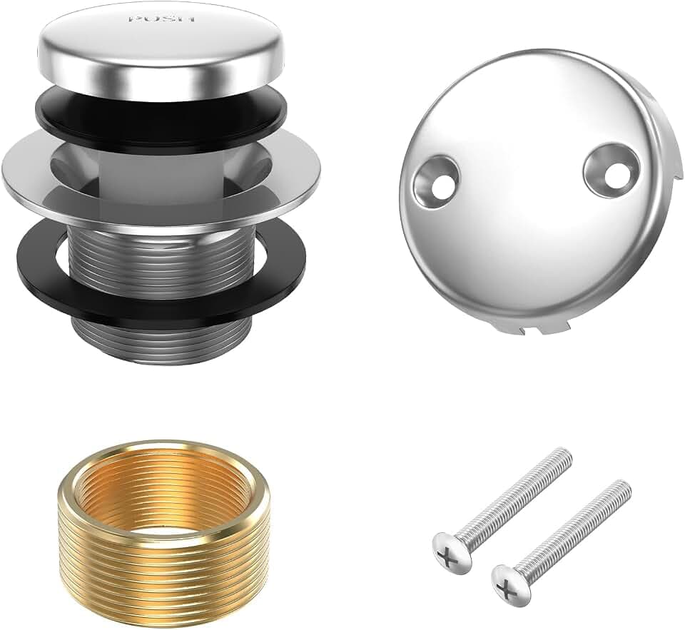 Citymoor Bathtub Drain Kit with Two-Hole Overflow Faceplate, Bath Tub Drain