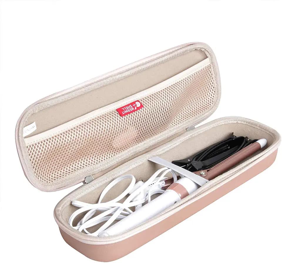 Hermitshell Hard Travel Case for Conair Double Ceramic Curling Iron 0.5 Inch / 0.75 Inch / 1 Inch / 1.25 Inch / 1.5 Inch Curling Iron (Rose Gold)