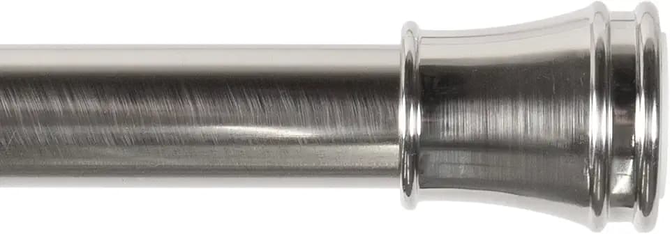 Kenney KNUTLYLC/18R Twist & Fit Easy Install Camlock Tension Shower Rod, Curtain Rod, or Closet Rod with Non-Slip Ends, 48-84" Adjustable Length, Brushed Nickel, 1" Diameter Rust Resistant Steel Tube