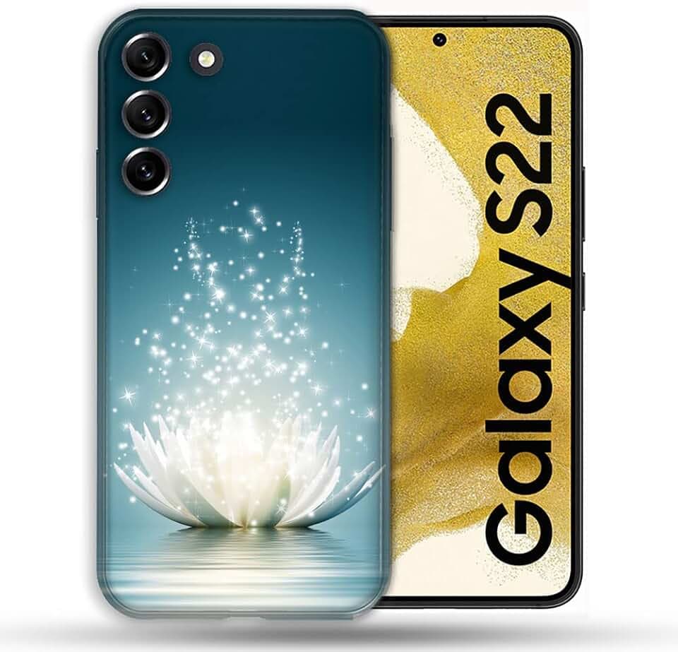 Schutzhülle für Samsung Galaxy S22, Lotusblume, Weiß