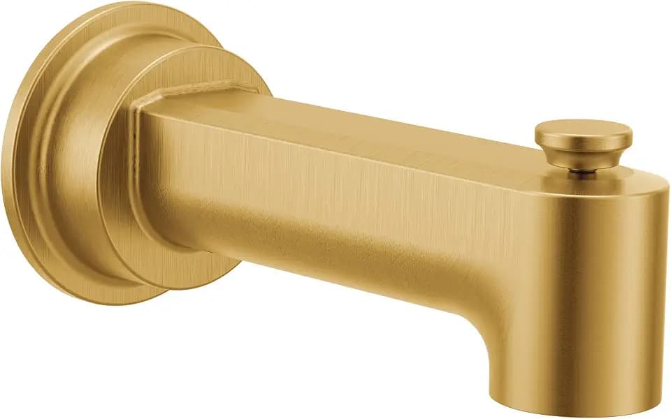 Moen Greenfield Brushed Gold Bathroom 1/2-Inch Slip Fit Connection Diverter Tub Spout, 4325BG
