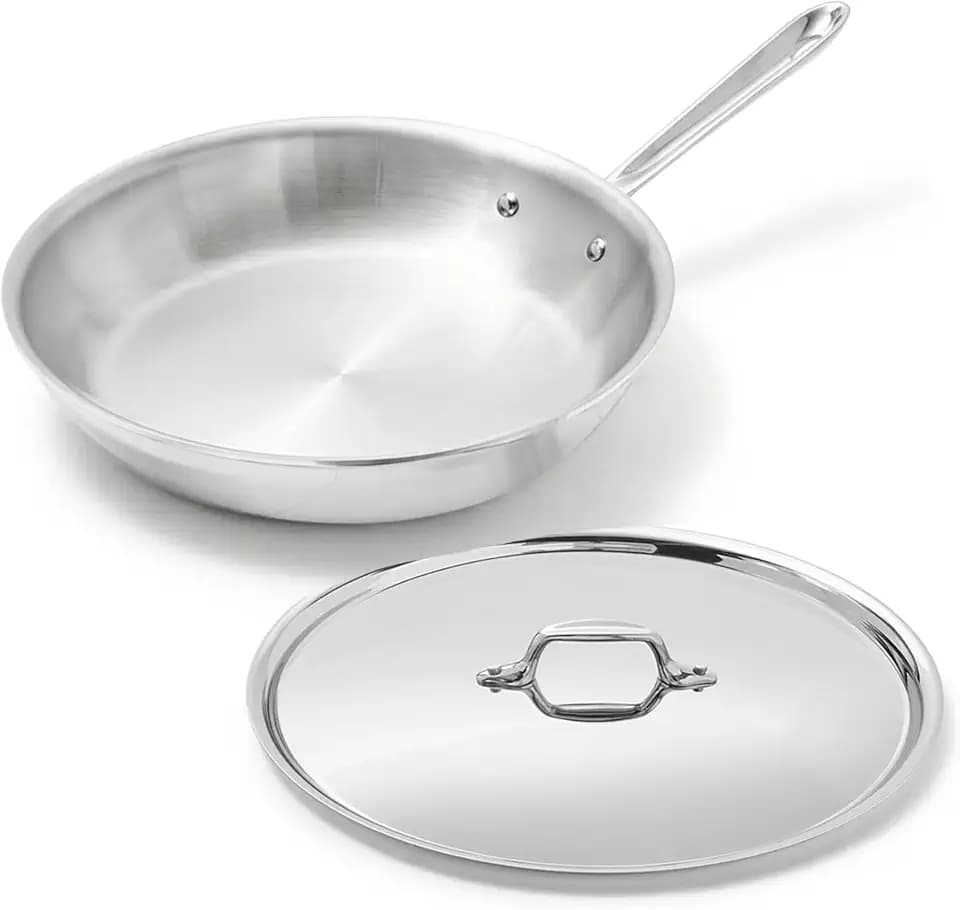 All-Clad D3® Stainless Steel 10" Fry Pan with Lid, Made in the USA