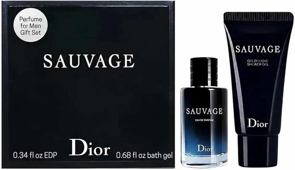 Dior Sauvage Perfume for Men – Mini Fragrance Gift Set EDP & Shower Gel Duo Travel Set