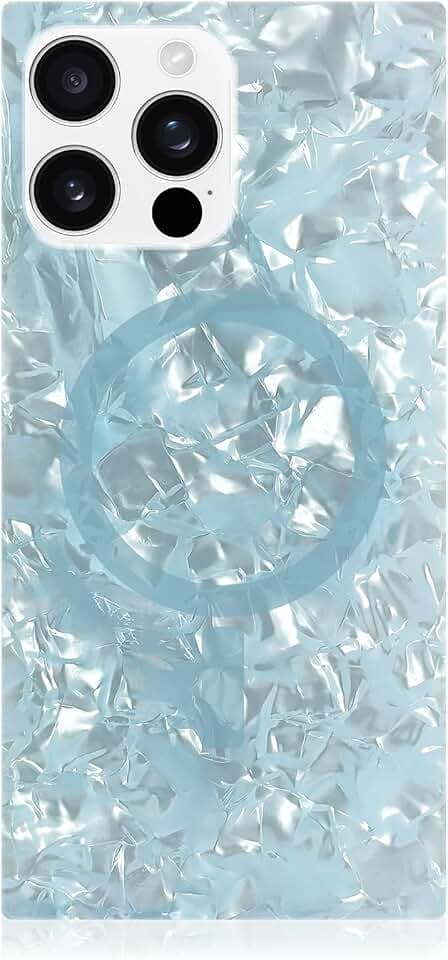 Flaunt Official Square iPhone 16 Pro Case - ICY Blue Pearl