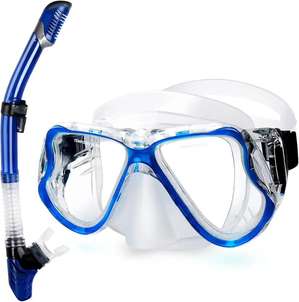 Greatever Snorkeling Gear for Adults Kids, Dry Snorkel Mask Set Anti-Fog