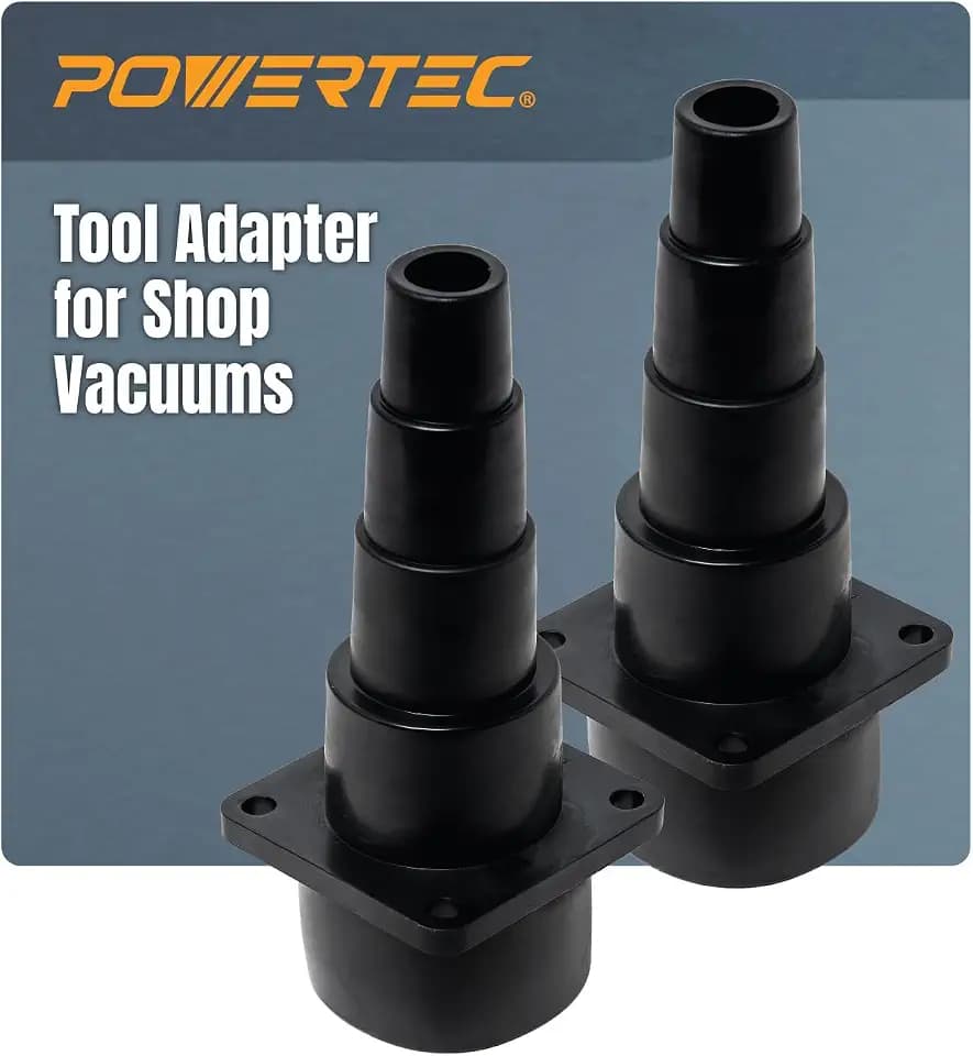 POWERTEC 70121-P2 Tool Adapter for Shop Vac Wet/Dry Vacuums, 2PK