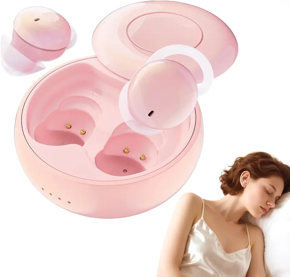 MONODEAL Schlafkopfhörer, Sleep Earbuds schlafkopfhörer Bluetooth 5.3 Kopfhörer Schlafen Mit Flüssiges Silikon, Kopfhörer zum Schlafen, Geeignet für Schläfer Rosa