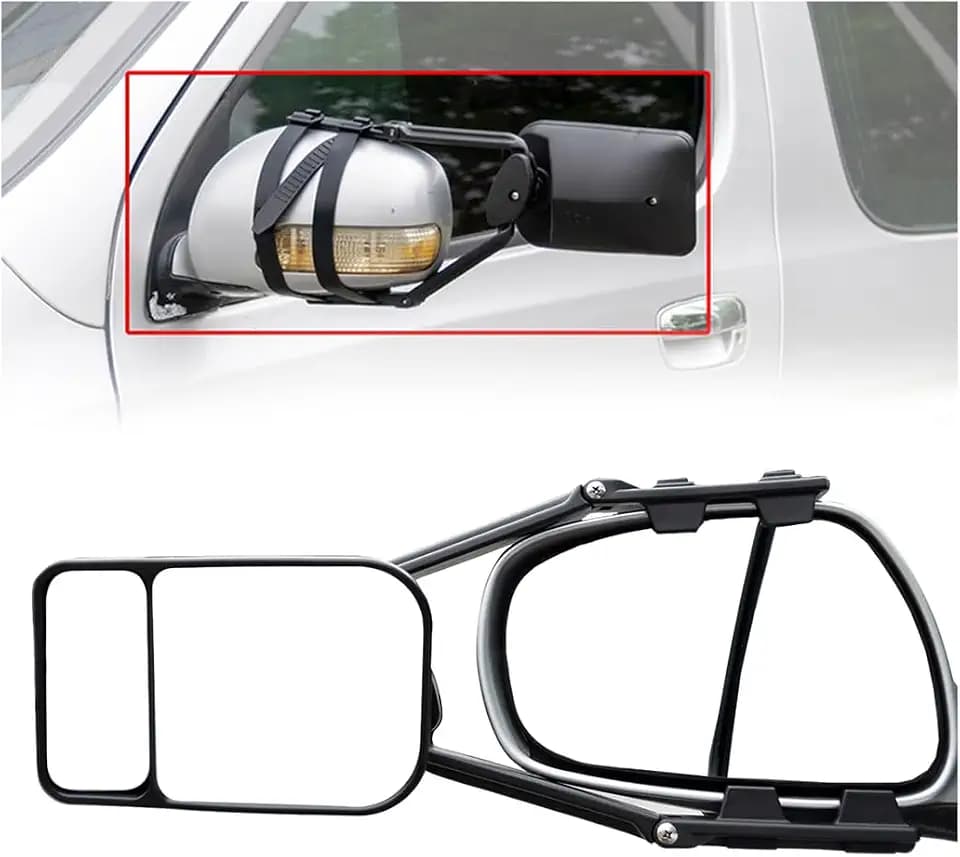 Justierbar Verstellbarer Zusatzspiegel, Verstellbarer Wohnwagenspiegel, Caravanspiegel Mit Toter-Winkel-Spiegeleinsatz, Multi-winkel Für Caravan Spiegel Clip-On