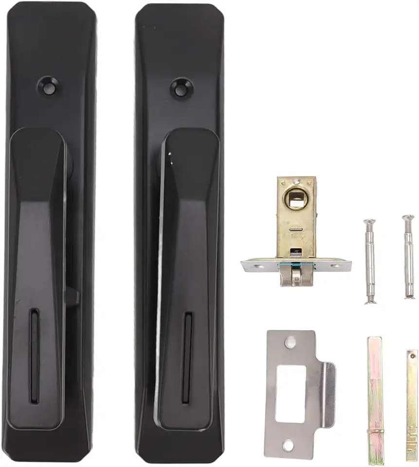 Fafeicy Rectangular Door Handle Lock, 7.1in Iron Stainless