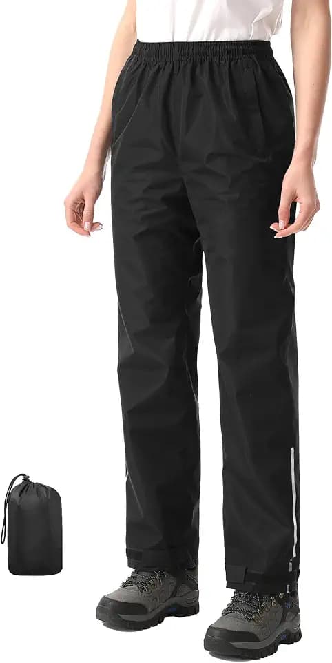 iCreek Women's Rain Pants Packable Waterproof Windproof Over Pants