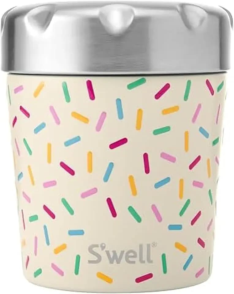 S'well Stainless Steel Ice Cream Chiller, 16oz, Sweet Sprinkle, Triple Layered Vacuum Insulated Container Keeps Ice Cream Frozen For Up To Four Hours, BPA Free