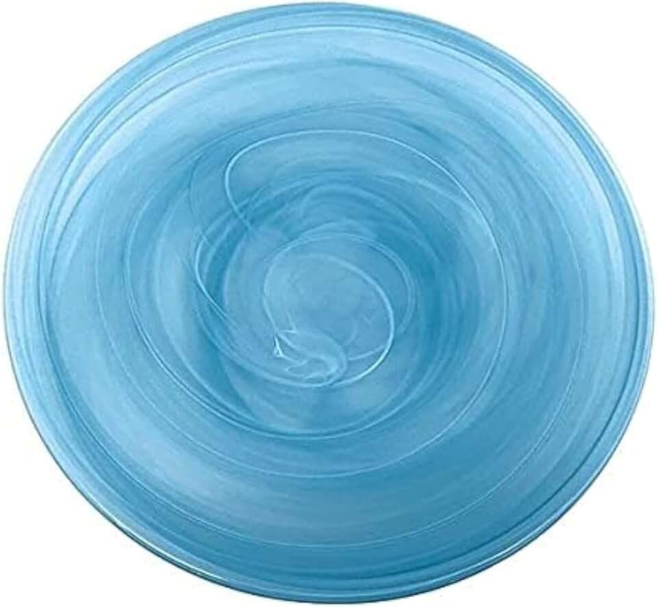 MARIPOSA ALABASTER AQUA LARGE PLATTER | AQUA| ALABASTER | TABLEWARE | PLATTERS | GLASS | HANDMADE IN TURKEY