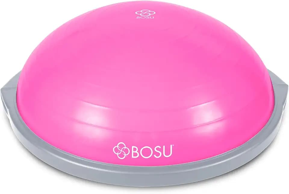 Bosu Balance Ball Exercise Trainer, Home Gym Equipment w/Guided Workouts & Pump, 26" Inflatable Fitness Platform for Strength Training, Standing, Balancing, and Core Workout