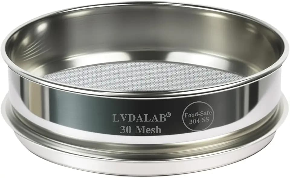8" (20cm) Full 304 Stainless Steel Lab Sieve, 30 Mesh (0.6mm Aperture)