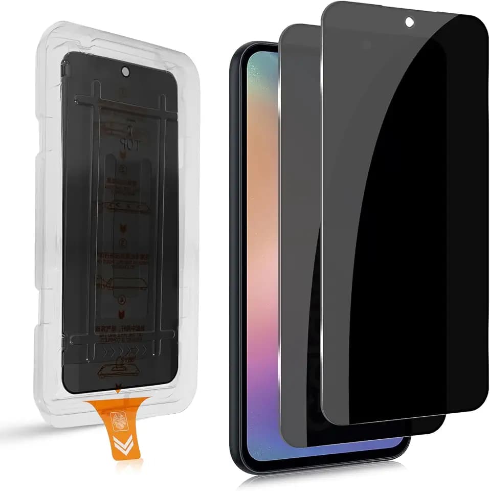 QULLOO Sichtschutz Schutzfolie für Samsung Galaxy A54 für Panzerglas, 2 Stück 9H Privacy Schutzglas Anti Spy Displayschutz Glas mit Einfache Installation, 30-Grad-schutzwinkel, Auto-Dust-Eliminierung