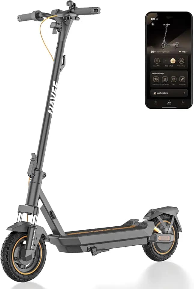 NAVEE GT3/ST3/GT5 Series Electric Scooter, 20/25 MPH Top Speed, 30-55.9 Miles Max Range, 1000-1638W Motor with Dual Suspension, 10" Tires, Foldable for Adults Teens