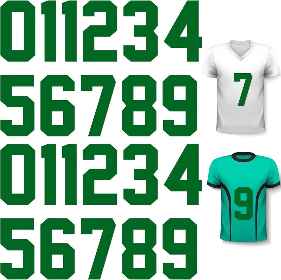 Zonon 22 Pcs Iron on Numbers for Jersey 0-9,Green,8 Inch