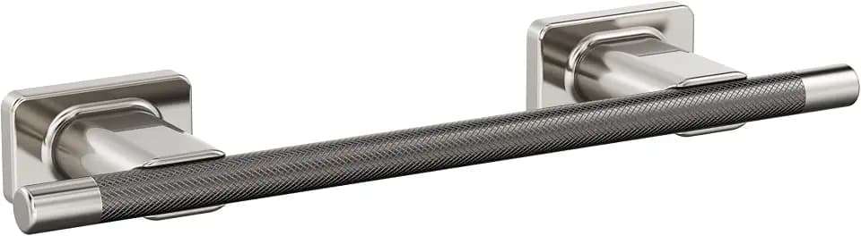Amerock Esquire Polished Nickel/Gunmetal 9 inch (229 mm) Center-to-Center Towel Bar, BH26616PNGM