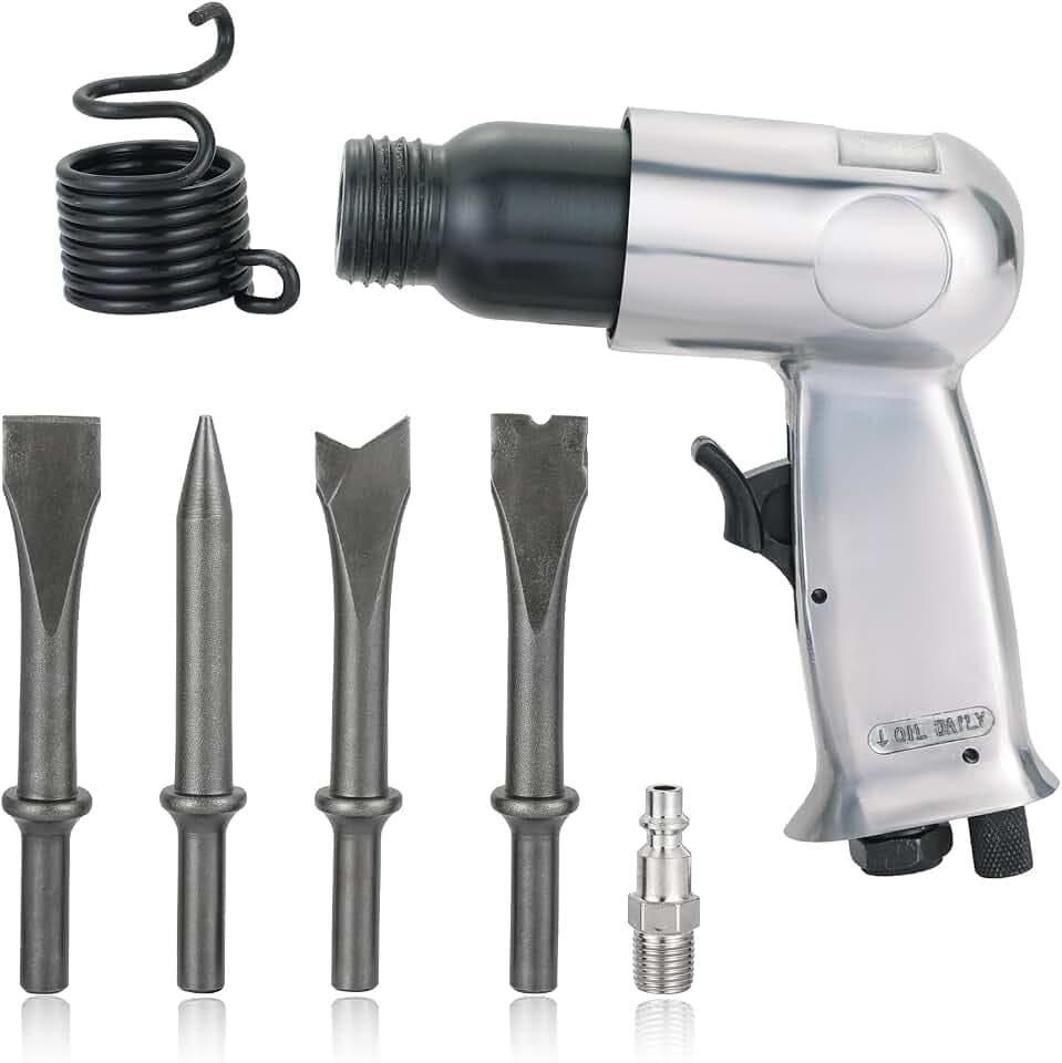 150mm Air Hammer Kit with 4 Chisels & Quick Change Retainer