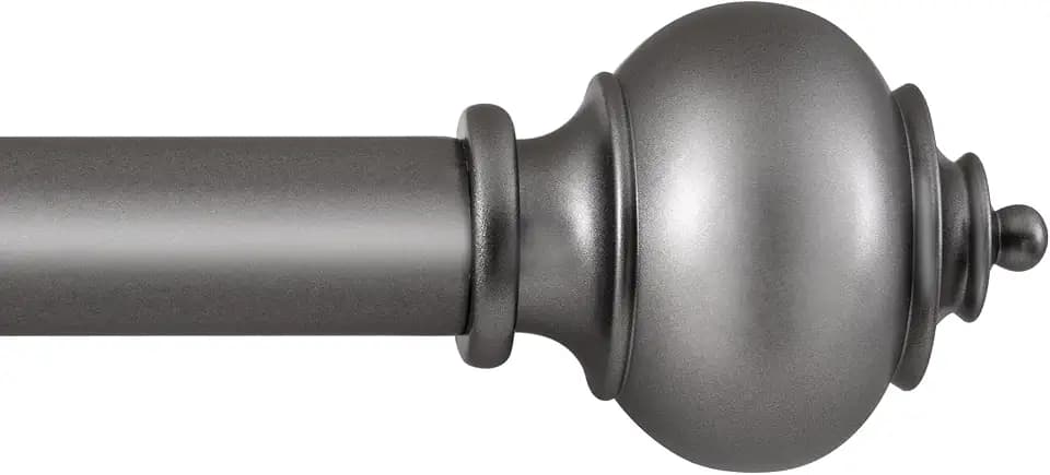 H.VERSAILTEX Curtain Rods for Windows 16-59 Inch, 1" Adjustable, Dark Grey