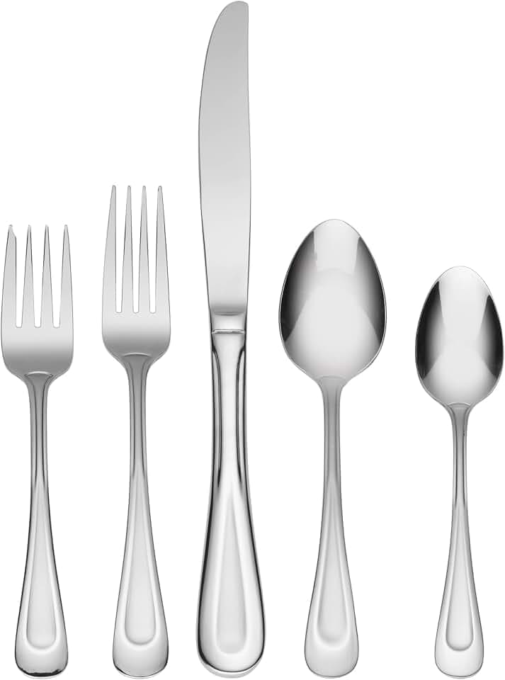 Oneida Satin Sand Dune 45-Piece 18/0 Silverware Set for 8, Flatware