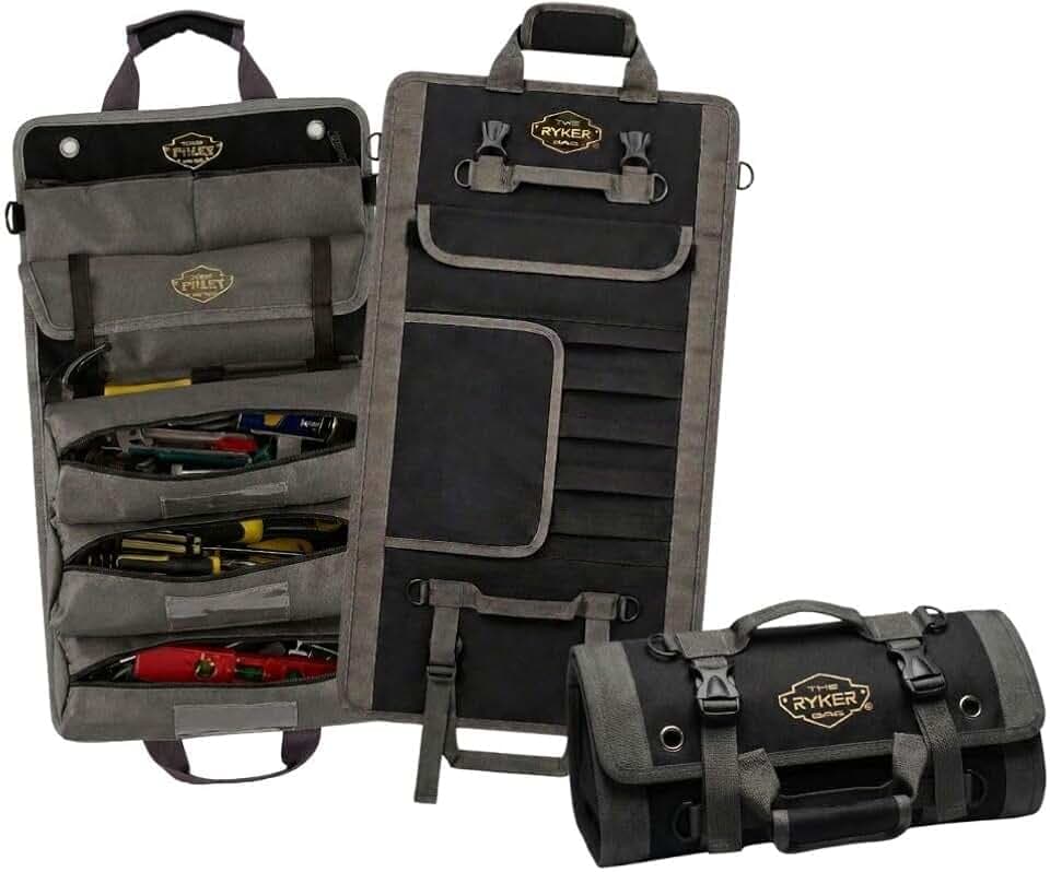 Ryker PRO Heavy Duty Motorcycle Tool Roll Up Bag w/Socket Wrench Organizer