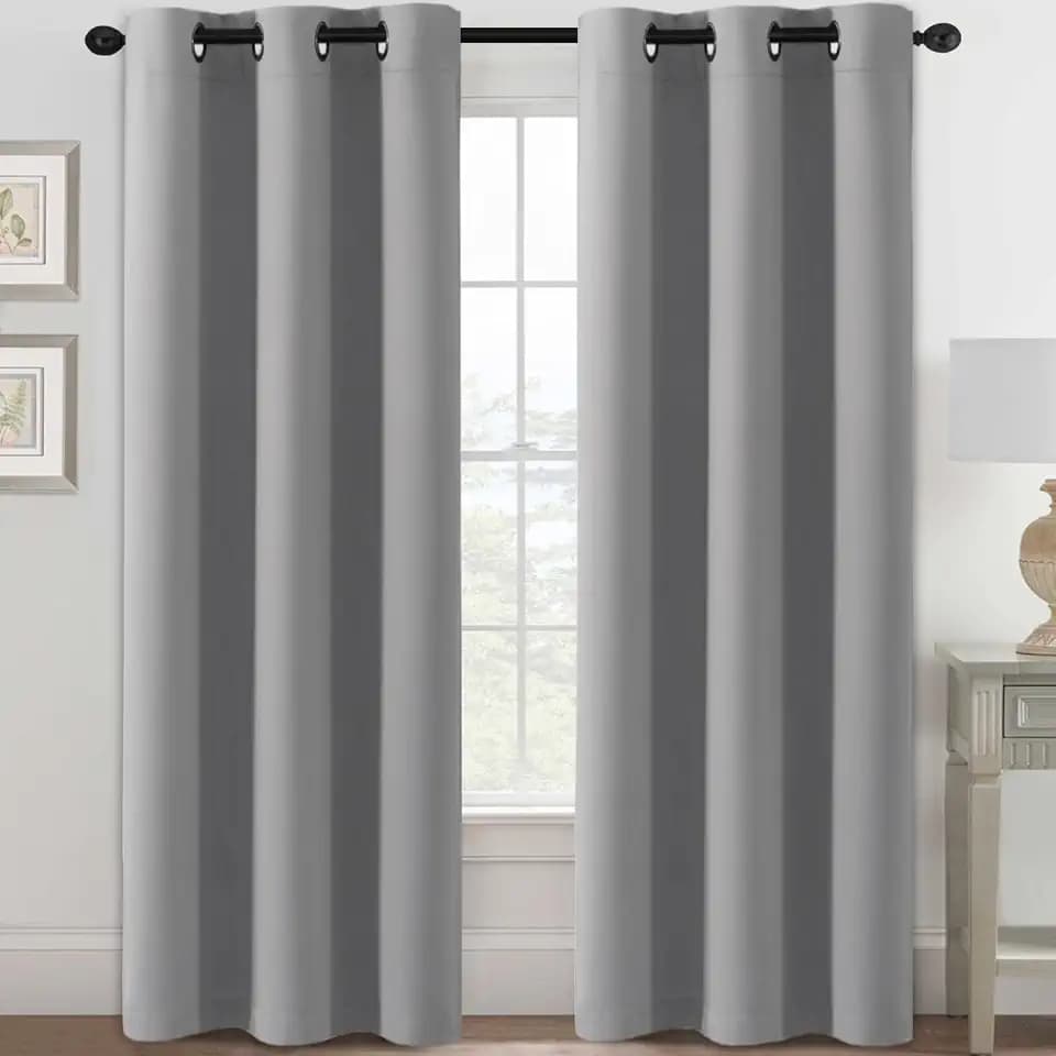 H.VERSAILTEX Blackout Curtains for Bedroom Thermal Insulated Room Darkening Living Room Curtains 84 Inch Long Grommet Privacy Protection Window Curtain Panels/Drapes for Nursery, 2 Panels, Dove Grey