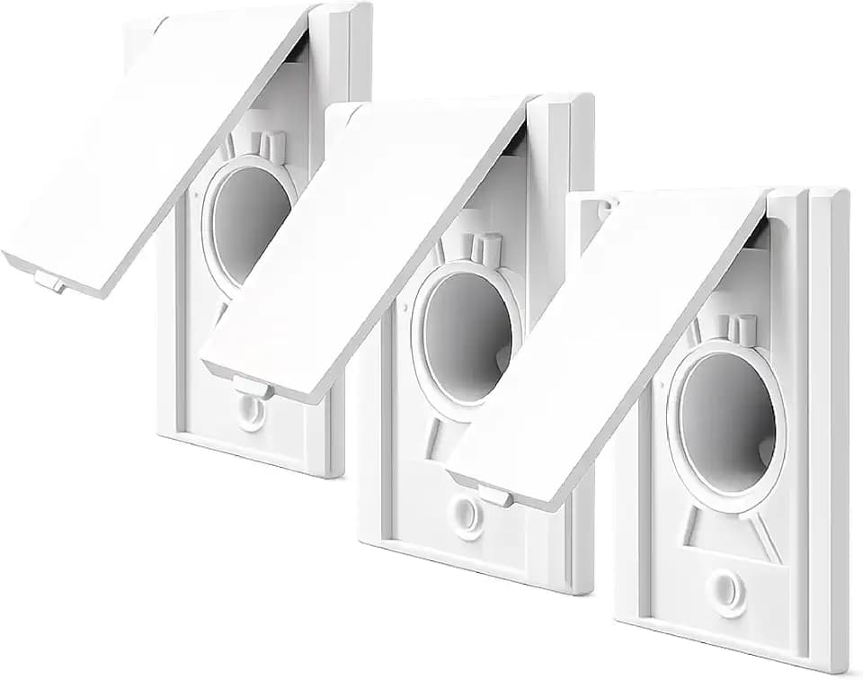 OVO Standard Central Vacuum Wall Inlet for Hose, Bottom Door Style, 3 Pack