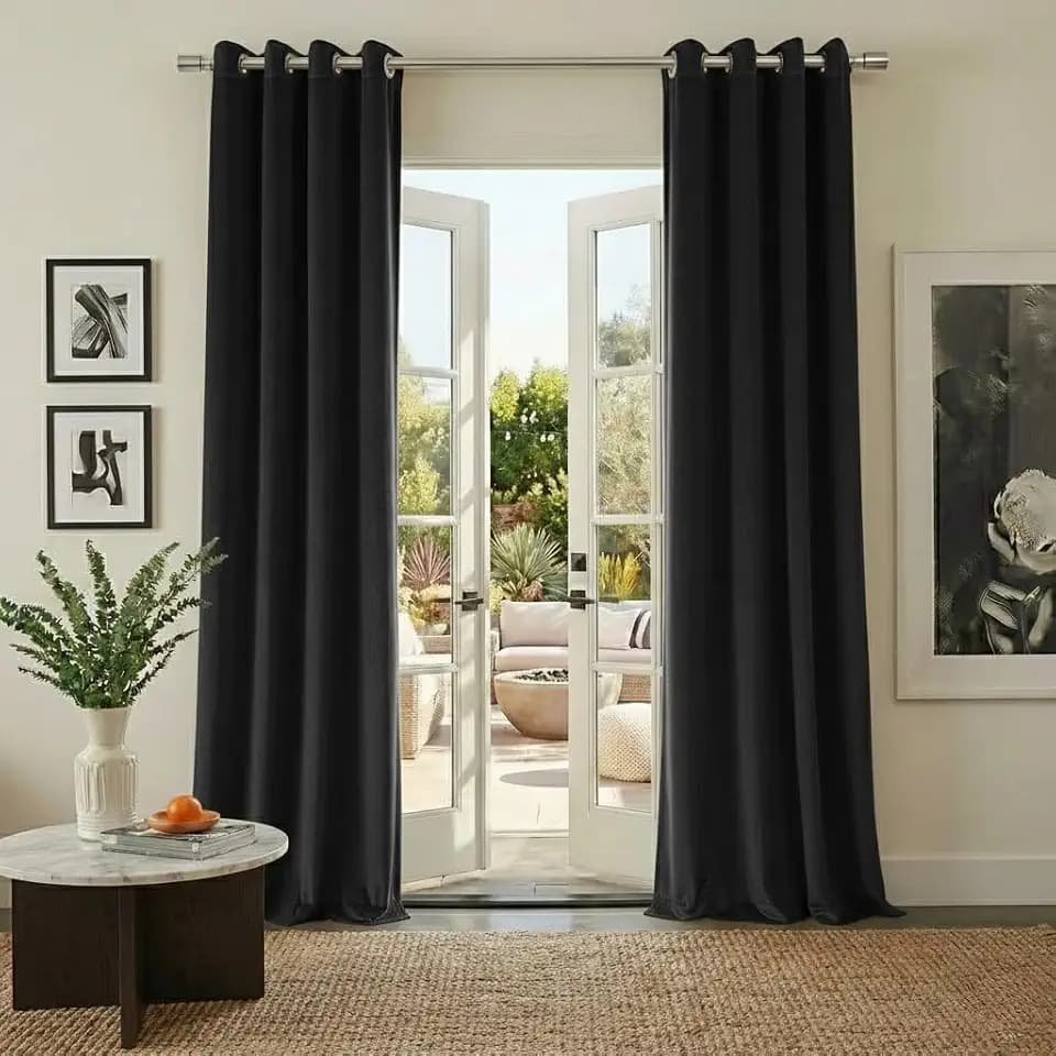 NICETOWN Black Onyx Blackout Velvet Curtains 96 inch Length 2 Panels, Warm and Luxury Thermal Insulated Window Treatments, Soft Room Darkening Drapes for Living Room Bedroom, W52 x L96