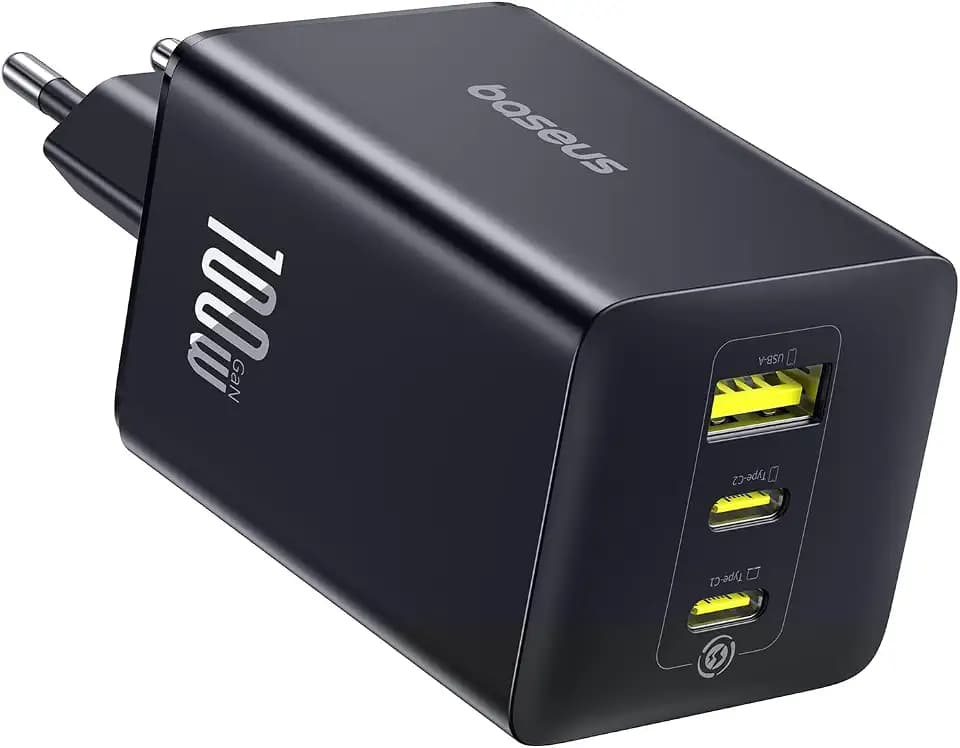 Carregador Baseus EnerFill FE11 100W 2xUSB-C + USB-A Preto