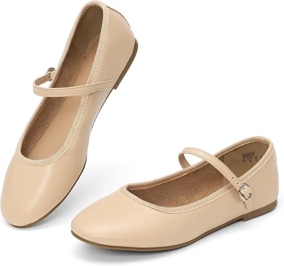DREAM PAIRS Women's Ballet Flats Mary Jane Shoes, Round Toe Comfortable Dressy Casual Slip-on Work Daily Soft Flat Shoes