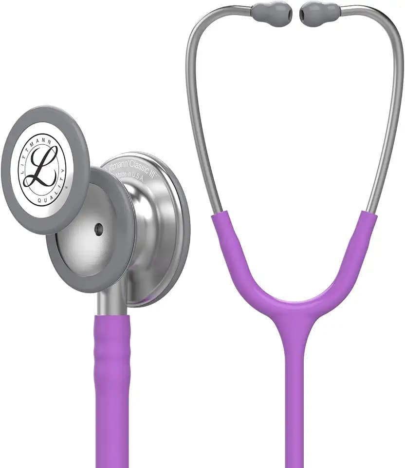 3M Littmann Classic III Monitoring Stethoscope, 5832, More Than 2X as Loud, Weighs Less, Stainless Steel Chestpiece, 27" Lavender Tube