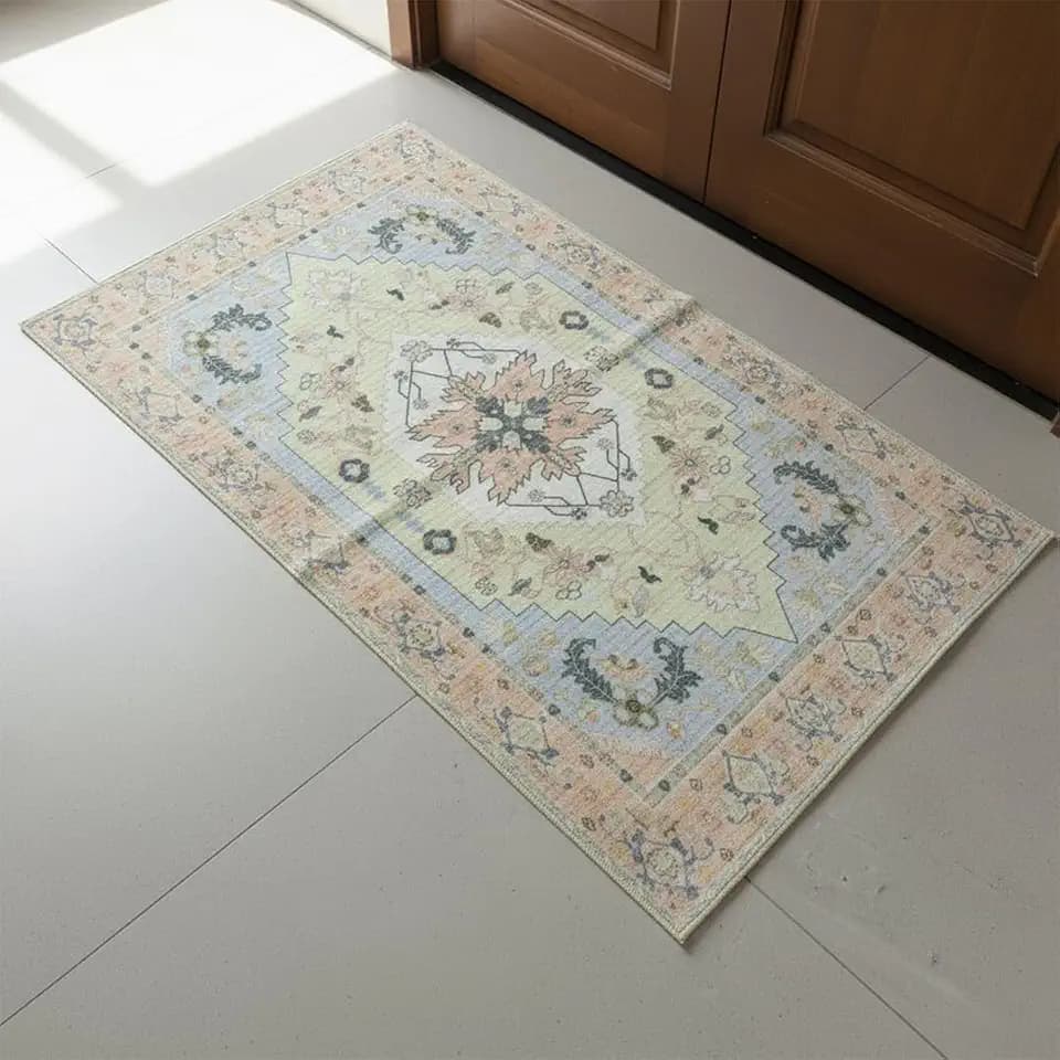 Muddy Mat® Muddy Carpet Sorrento 8ft x 10ft Washable Area Rugs for Living Room, Bedroom & Dining Room – Modern Soft Low Pile Non Slip Carpet – Pet Friendly Waterproof Foldable Rugs for Home