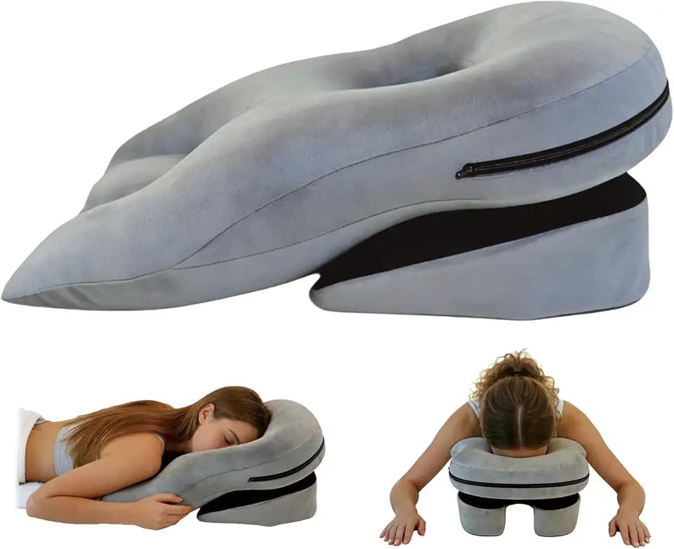 Gesichtskissen zum Schlafen, Massage kopfstütze für Bett, Gesichts-Down-Kissen mit Loch nach für Augenoperation & Netzhautvitrektomie-Erholung, Face Down Pillow Schlafen, Belüftungsdesign