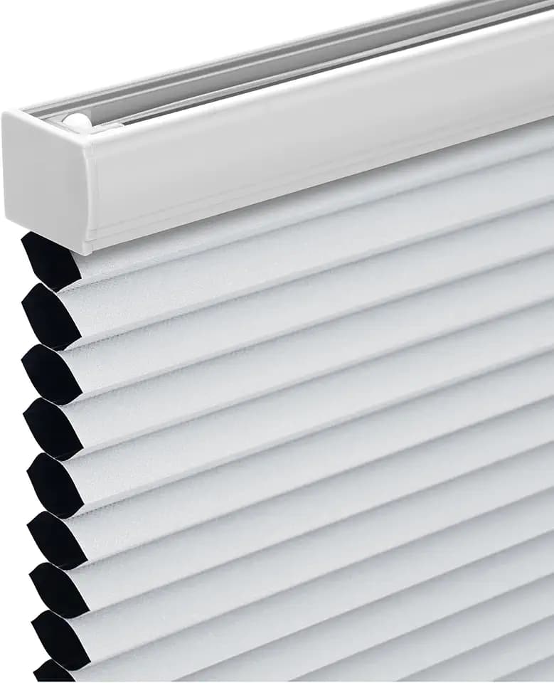 Changshade Cordless Cellular Shades,Blackout Honeycomb Shades for Windows,Pull Down Pleated Blinds,Easy to Install for Indoor Windows and French Doors,White(Blackout),17" w x 50" h