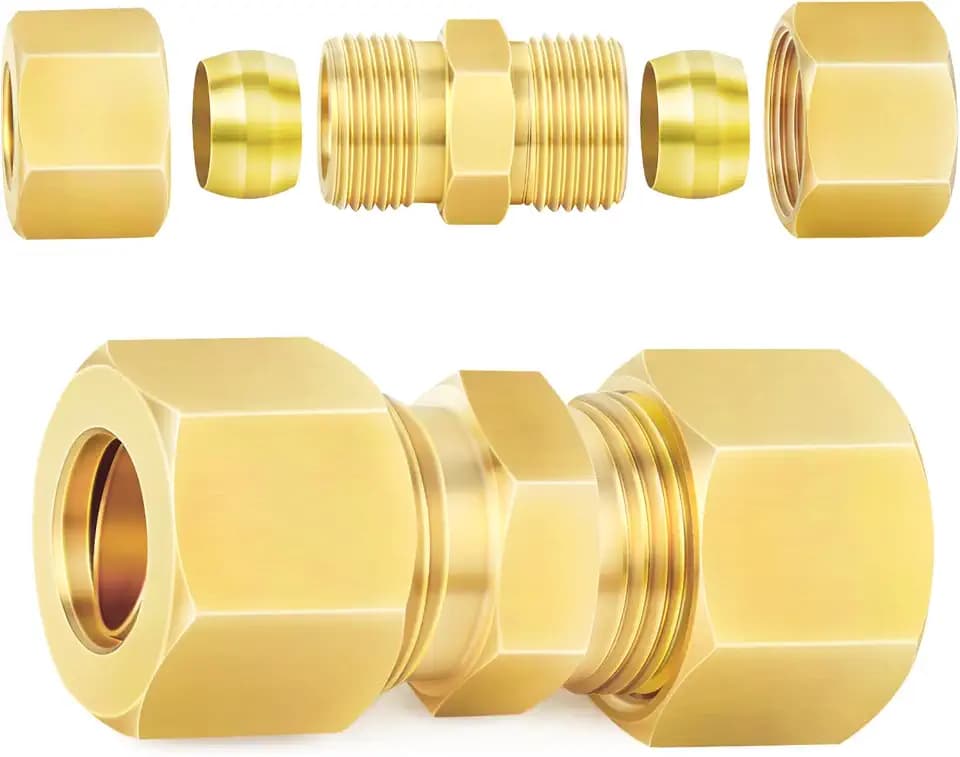 ChillWaves Brass Compression Tube Fitting, 3/4" OD x 3/4" OD Compression Union Connector(2-PACK)