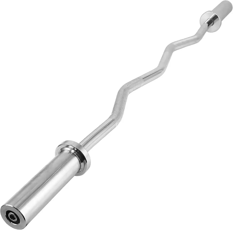 Everyday Essentials Olympic Super Curl Barbell Curl Bar, 48 inch (350 lb Weight Capacity)