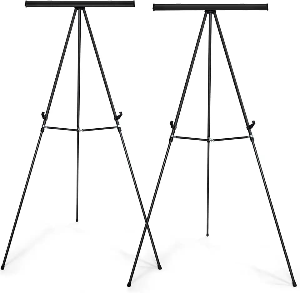 Falling in Art 63 1/2'' Aluminum Flip Chart Presentation Easel,2 Pack