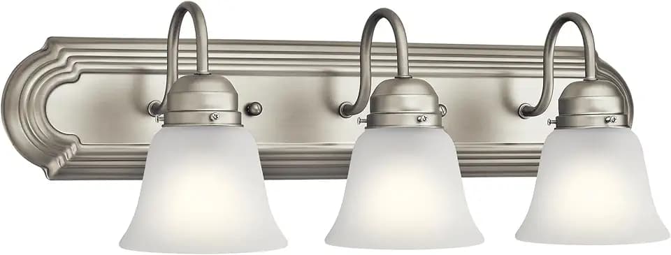 Kichler 3-Light Bathroom Vanity Light, Brushed Nickel