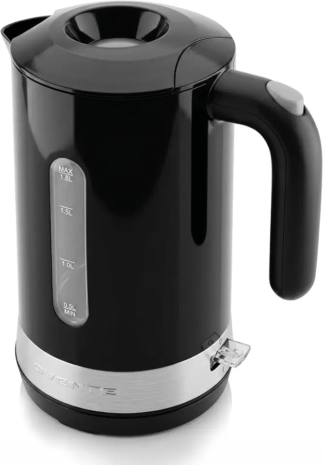 OVENTE 1.8L Electric Kettle, BPA-Free with Easy-Fill Lid, Black KP413B