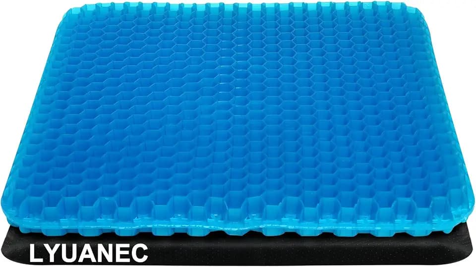 LYUANEC Gel Seat Cushion for Long Sitting - 18.5" x 17" x 1.4"