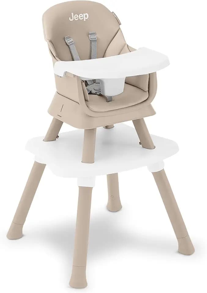 Jeep Milestone 6-in-1 Convertible High Chair by Delta Children, Light Tan