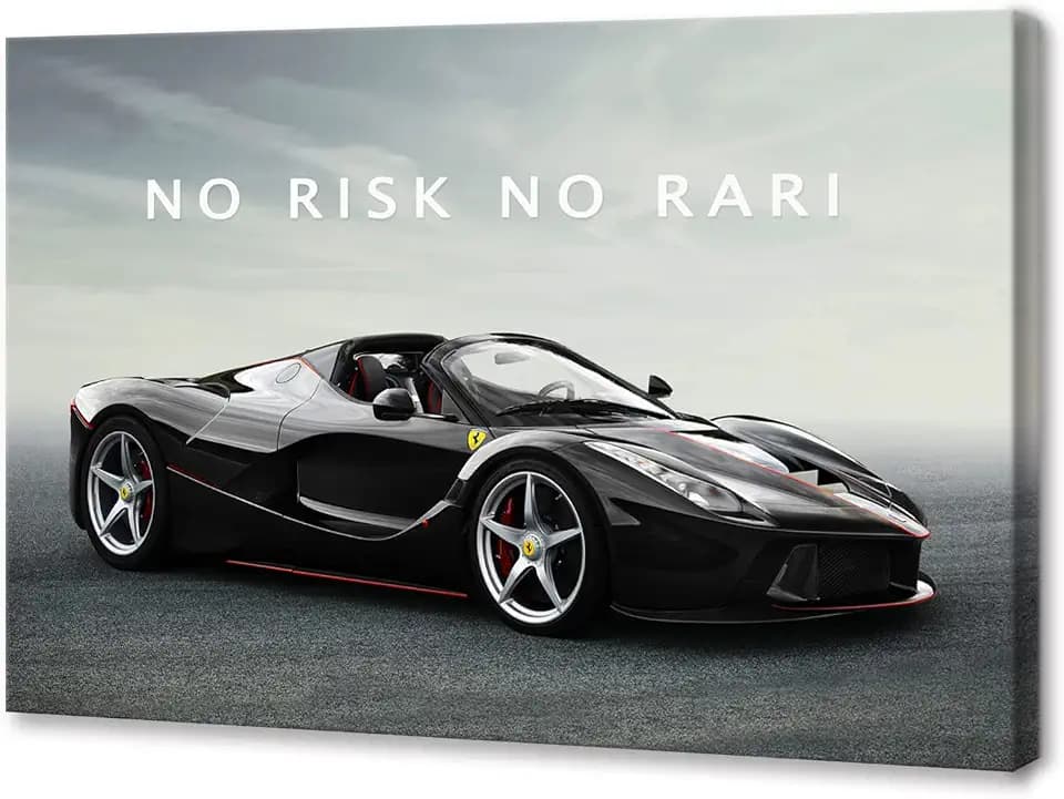 BWSPACE Canvas Wall Art No Risk No Rari Motivational Car Quotes Poster Canvas Painting Wall Art Decor For Living Room Bedroom Office Ready To Hang (Inspirational-1, 30x40 inches)