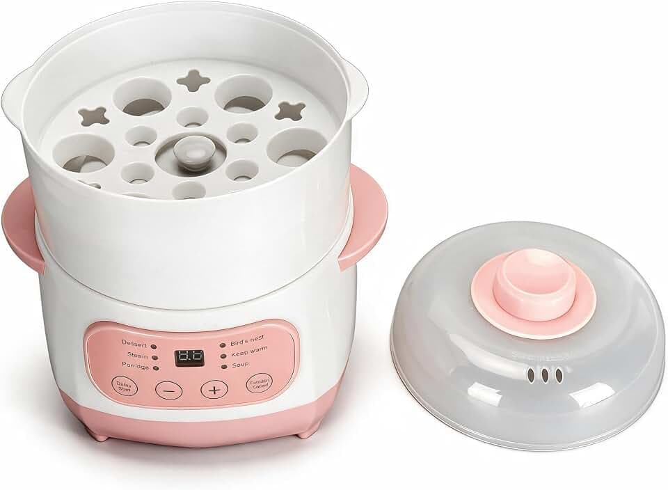 Electric Stew Pot, Dry Burning Prevention Ceramic Lining Smart Soup Cooker for Home Kitchen (US Plug 110V)